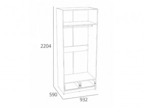 Шкаф для одежды Оттавия НМ 011.80 фасад с зеркалом Антрацит в Кусе - kusa.mebel74.com | фото 2