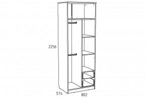 Шкаф для одежды с ящиками Акварель НМ 014.07 М Капучино в Кусе - kusa.mebel74.com | фото 2