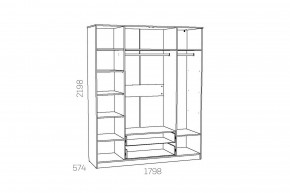 Шкаф комбинированный Оливия НМ 011.84 Х в Кусе - kusa.mebel74.com | фото 3