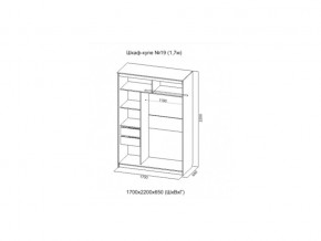 Шкаф-купе №19 анкор светлый 1700 мм в Кусе - kusa.mebel74.com | фото 2