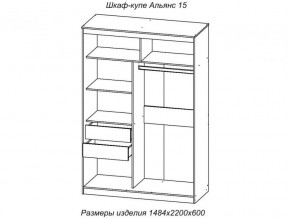 Шкаф-купе Альянс 15 комплект зеркал №2 в Кусе - kusa.mebel74.com | фото 2