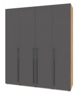 Стоун С41 Шкаф 4-х дв (Золотой дуб/Графит) в Кусе - kusa.mebel74.com | фото