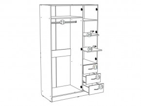 Шкаф трехстворчатый Лофт белый в Кусе - kusa.mebel74.com | фото 3