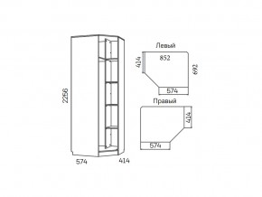 Шкаф угловой Фанк НМ 013.04-02 М левый в Кусе - kusa.mebel74.com | фото 3