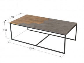 Стол журнальный Китч Дуб американский/серый бетон в Кусе - kusa.mebel74.com | фото 2