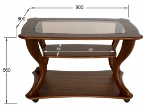 Стол журнальный Маэстро со стеклом СЖС-02 орех в Кусе - kusa.mebel74.com | фото 2