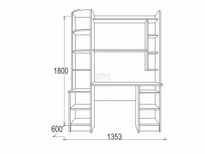 Стол письменный Омега 1 ясень анкор в Кусе - kusa.mebel74.com | фото 2