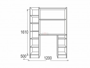 Стол письменный Омега 2 ясень анкор в Кусе - kusa.mebel74.com | фото 2