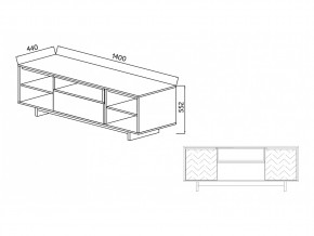 Тумба для ТВА Moderno-1400 Ф1 в Кусе - kusa.mebel74.com | фото 2