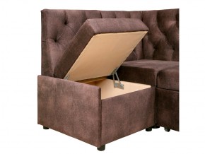 Угловой диван Призма со стяжкми коричневый со спальным местом в Кусе - kusa.mebel74.com | фото 3